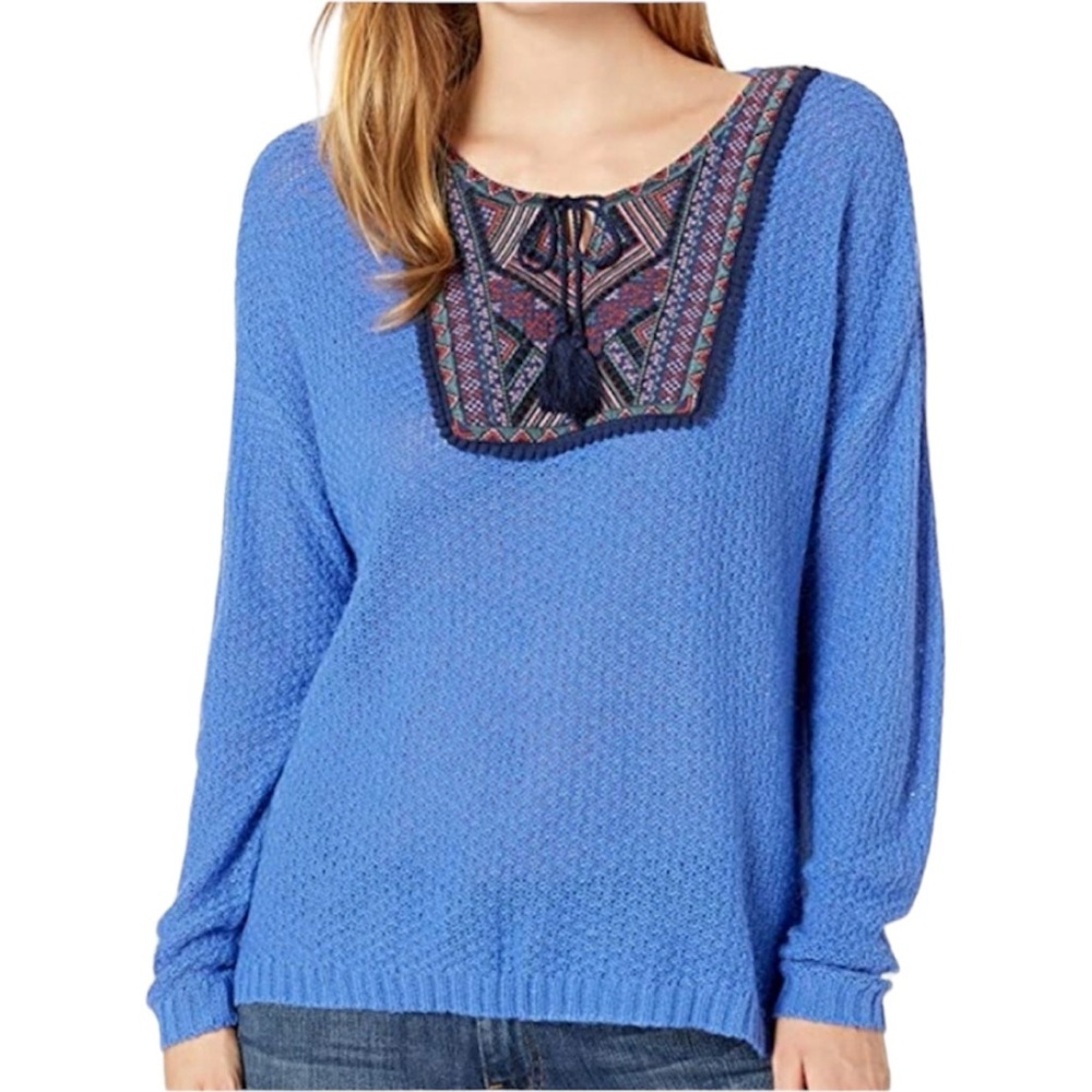 Vintage America | NWT blue modern boho textured sweater size 3X